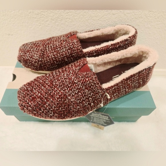 NWT Toms Burgundy Multi Sweater Knit Alpargata with Box 9.5 N - Picture 1 of 9